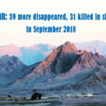 Balochistan: Thirty-nine more disappeared, thirty-one killed in six districts in September 2018