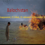 Balochistan: 63 forcibly disappeared, 21 killed, 31 released in December 2018