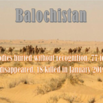 Balochistan: Ten bodies buried without recognition, 77 forcibly disappeared, 18 killed in January