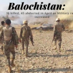 Balochistan: 16 killed, 45 abducted in April as military raids increased