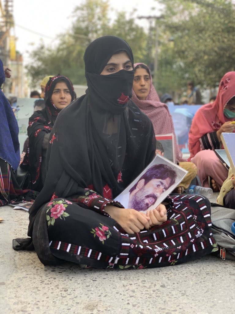 Families of victims of enforced disappearances staged a protest on Eid ul Adha